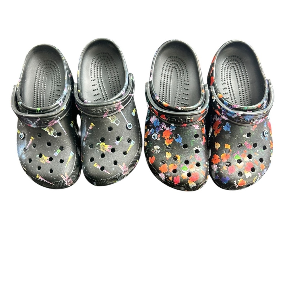 CROCS Black Multicolor Clogs
